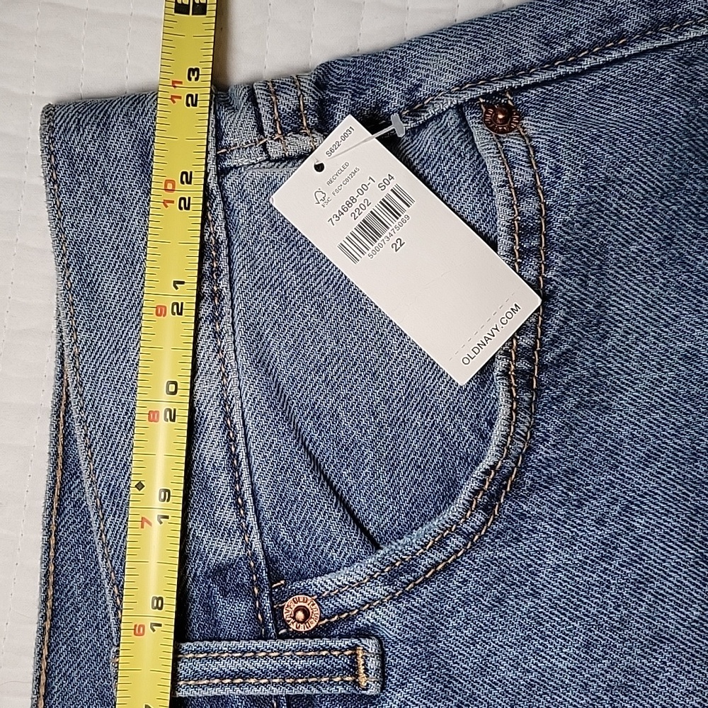Old Navy Extra High-Rise Sky Hi Straight Jeans‎ Plus Size 22 NWT - Picture 8 of 11